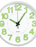 vidaXL Светещ стенен часовник бял 30 см