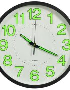 vidaXL Светещ стенен часовник черен 30 см