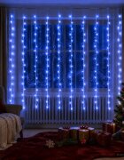 vidaXL Светеща завеса 200 LED светодиода Синьо 300 x 200 cm
