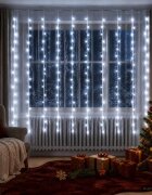 vidaXL Светеща завеса 200 LED светодиода Студено бяло 300 x 200 cm