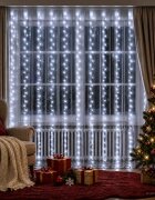 vidaXL Светеща завеса 300 LED светодиода Студено бяло 300 x 300 cm