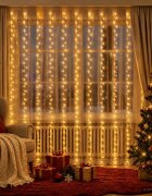vidaXL Светеща завеса 300 LED светодиода Топло бяло 300 x 300 cm