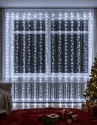 vidaXL Светеща завеса 600 LED светодиода Студено бяло 600 x 300 cm