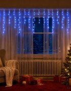 vidaXL Светещи завеси 210 LED светодиода Синьо 500 x 72 cm