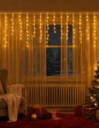 vidaXL Светещи завеси 210 LED светодиода Топло бяло 500 x 72 cm