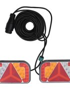 vidaXL Светлини за ремарке 2 бр червени 24x5x145 см 12V LED крушка