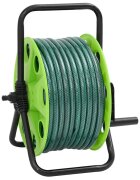 vidaXL Свободностояща макара за маркуч със зелен маркуч 075" 20 м PVC