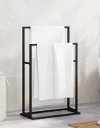vidaXL Свободностояща поставка за кърпи черна 48x24x785 см желязо