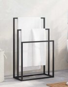 vidaXL Свободностояща поставка за кърпи черна 48x24x79 см желязо