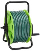vidaXL Свободностояща зелена макара за маркуч с 20 м PVC маркуч