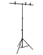 vidaXL T-образна стойка за фон черна 91x60x(70-200) см