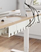 vidaXL Т Tray за управление на кабелите под бюрото 2 бр. Бяло