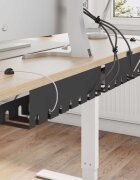 vidaXL Т Tray за управление на кабелите под бюрото 2 бр. Черно