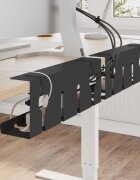 vidaXL Т Tray за управление на кабелите под бюрото 2 бр. Черно