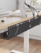 vidaXL Т Tray за управление на кабелите под бюрото 2 бр. Черно