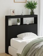 vidaXL Табла шкаф с LED черен 100x17x102 см