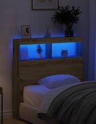 vidaXL Табла шкаф с LED Дъб артизан 100x17x102 см