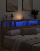 vidaXL Табла шкаф с LED Дъб артизан 180x17x102 см