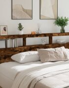 vidaXL Табла шкаф с LED опушен дъб 220x17x102 см