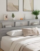 vidaXL Табла шкаф с LED сив сонома 200x17x102 см