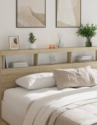 vidaXL Табла шкаф с LED сонома дъб 200x17x102 см