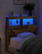 vidaXL Табла шкаф с LED Старо дърво 100x17x102 см