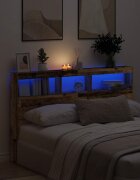 vidaXL Табла шкаф с LED Старо дърво 160x17x102 см