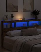 vidaXL Табла шкаф с LED Старо дърво 180x17x102 см