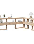 vidaXL Табла за книги с L-образна 150 см масивно дърво бор