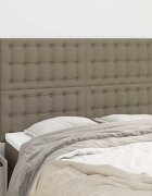 vidaXL Табла за легло бежово 144x5x118/128 см плат