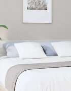 vidaXL Табла за легло бял гланц 200x15x80 см инженерна дървесина