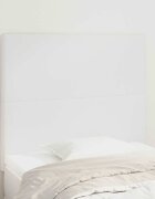 vidaXL Табла за легло бяла 100x5x118/128 см изкуствена кожа