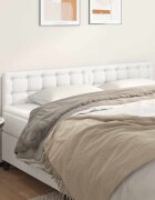 vidaXL Табла за легло бяла 160x5x78/88 см изкуствена кожа