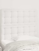 vidaXL Табла за легло бяла 90x5x118/128 см изкуствена кожа