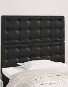vidaXL Табла за легло черна 100x5x118/128 см изкуствена кожа
