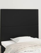 vidaXL Табла за легло черна 100x5x118/128 см изкуствена кожа
