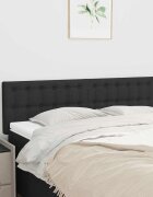 vidaXL Табла за легло черна 144x5x78/88 см плат