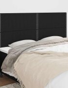 vidaXL Табла за легло черна 160x5x118/128 см плат