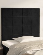 vidaXL Табла за легло черна 80x5x118/128 см кадифе