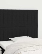 vidaXL Табла за легло черна 80x5x118/128 см плат