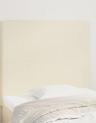 vidaXL Табла за легло кремава 100x5x118/128 см изкуствена кожа