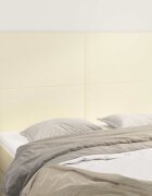 vidaXL Табла за легло кремава 144x5x118/128 см изкуствена кожа