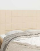 vidaXL Табла за легло кремава 144x5x118/128 см плат