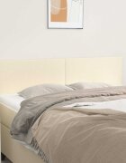 vidaXL Табла за легло кремава 144x5x78/88 см изкуствена кожа