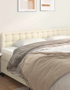vidaXL Табла за легло кремава 180x5x78/88 см изкуствена кожа