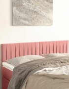 vidaXL Табла за легло розова 144x5x78/88 см кадифе