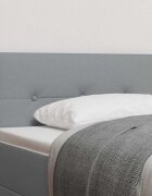 vidaXL Табла за легло с регулируема височина Светлосиво 90 cm текстил