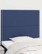 vidaXL Табла за легло синя 100x5x118/128 см плат