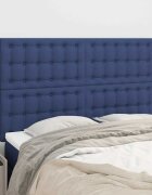 vidaXL Табла за легло синя 144x5x118/128 см плат