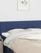 vidaXL Табла за легло синя 144x5x78/88 см плат